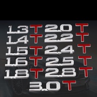 3D Metal Car Trunk Engine Displacement Scale Emblem Auto Stickers 1.3T 1.4T 1.5T 1.6T 1.8T 2.0T 2.2T
