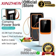 Xinzhen P503 50000mAh Powerbank 22.5W Fast Charging Built In Cable Power Bank Camping Powerbank Xinz