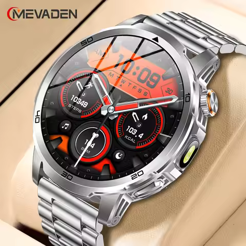 MEVADEN 1.85" Large Screen Outdoor Sports Smart Watch Bluetooth Call LED Flashlight 1000mAh Health M