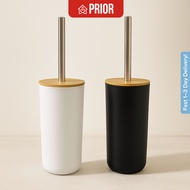 [SG Seller] Toilet Brush Set with Bamboo Lid & Stainless Steel Handle Modern & Hygienic Toilet Brush
