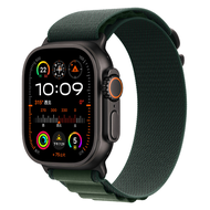 Apple Watch Ultra 2 配L高山錶環 原廠保固 49mm 鈦金屬黑色錶殼 + 深綠色高山錶環 GPS + Cellular