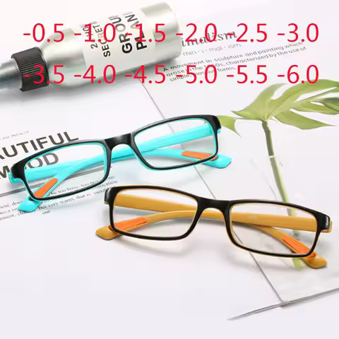 Plastic Myopia Glasses Square Nearsighted Eyeglasses Female Male Shortsighted Eyewear Spectacles -0.