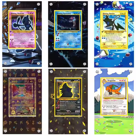 Anime 1996 Pokemon 1st Mewtwo Gyarados Acrylic Game Collection Card Artwork Display Case Extended Pa