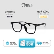 HMK Eyewear Square Plastic Eyeglass Frames, Durable, Solid and Masculine, Suitable for Students - GN