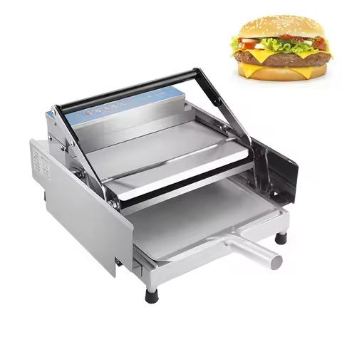 Double Layer Bake Burger Machine Electric Hamburger Baking Oven Toaster Heater Automatic Hamburger E
