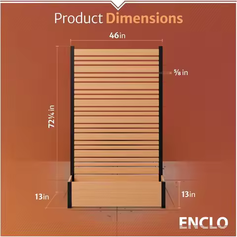 US Shipping Hot New 6ft H x 3.8ft W x 1ft L Freestanding Patio Privacy Screen with Planter Box Outdo