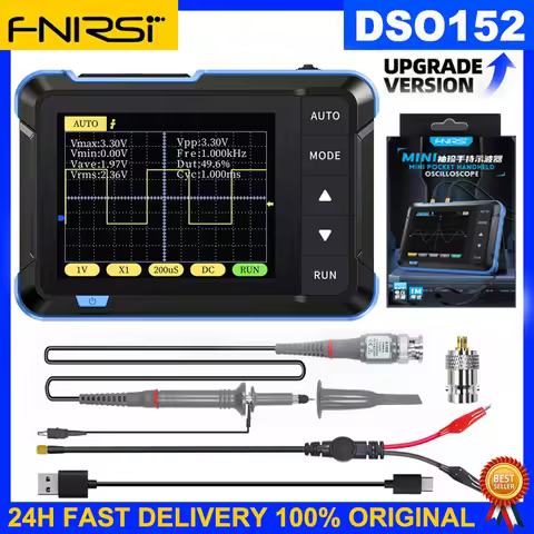 FNIRSI DSO152 Mini Handheld Digital Oscilloscope 2.5MSa/s 200KHz Analog Bandwidth 800VPP Support Fir