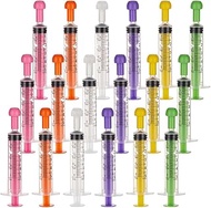 OLYCRAFT 18Pcs 6 Colors 5ML Plastic Measurement Syringe with Cap Individually Sealed Measuring Syrin