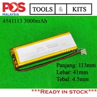 3000mah 4541113 3.7V Lipo Lithium Polymer Rechargeable Battery Large Capacity MP3/Car Camera Recorde