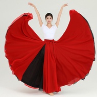 Đeo Hai Mặt 720 Độ Váy Dance Xẻ Tà Váy Dành Cho Khiêu Vũ Hiện Đại Và Vuông Polyester Nửa Chiều Dài V