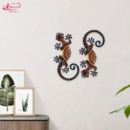 Abbraccia 2 Pieces Metal Gecko Wall Decor Metal Wall Art Decorations Modern 5.91" Hanging