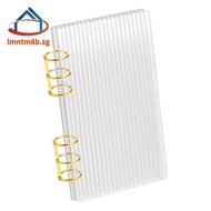 A6 Binder Clear Acrylic 6-Ring Binder with Gold Metal Round Ring A6 Planner Binder Thick Stripe Desi