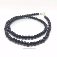 Stone Necklace - Black opal สร้อยคอหิน แบล็คโอปอล ขนาด 6 มม. by siamonlineshop