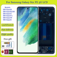 Original AMOLED For Samsung Galaxy S21 FE 5G LCD Touch Screen With Frame Replacement