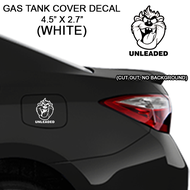 Gas Tank Cover Decal Car Sticker - Tazmanian Devil Taz Unleaded White