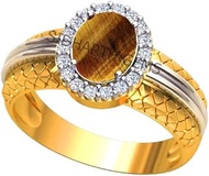 Crystal Natural Tiger'S Eye Adjustable Ring 6.25 Ratti - 5.50 Carat Certified Stone For Men And Wome