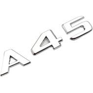 3D Black Chrome Letters Car Logo Stickers A45S W177 Accessories Emblem Rear Trunk Badge(A45 Chrome S