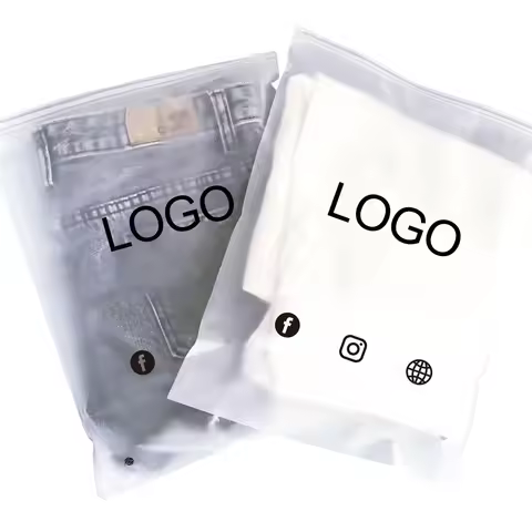 Custom Transparent Recycle Eco-Friendly For Clothing Packing Shipping Zip Zipper Lock Plastic Bag Wi