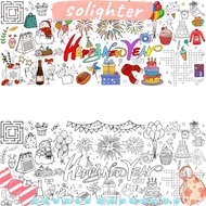 SOLIGHTER Doodle Art Banner, Happy  Year Doodle Giant Coloring Poster, Interactive DIY Coloring Art 