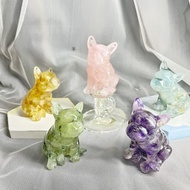【手工製作】天然能量水晶法鬥犬/水晶擺飾