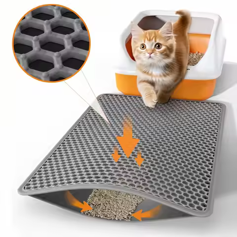 Double Layer Cat Litter Mat Heavy Duty Waterproof Cat litter box Washable Bed Mat Clean Pad Products