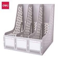 Deli vertical 3-compartment document rack - PP plastic - Gray - E9845/ Office price