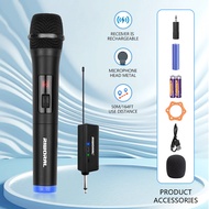 Wireless Microphone UHF Handheld Dual Rechargeable Mike Dynamic Mic Karaoke Mikecropone Wireless 50M