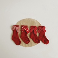 0-2 Years Old Baby Autumn Winter Socks Newborn Red Full Month One Year Old New Year Socks