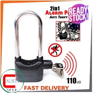 2 in 1 Waterproof Siren Alarm Padlock Alarm Lock For Motorcycle Short Bicycle Mangga Keselamatan Ber