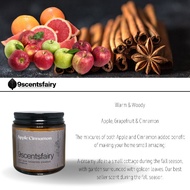 9Scentsfairy Apple Cinnamon Premium Scented Candle 100g Hand Poured 100% USA Natural Soy Wax Eco Wic