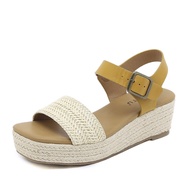 <802>dfgf Sandal Siketu quai ngang đế xuồng bọc cói cao 5.5cm (order size 35 đến 40) dfghf