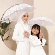 [BRIDAL UMBRELLA] Payung Lace, Payung Pengantin, Payung putih, Payung Photoshoot, MyPuteri