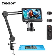 TOMLOV HDMI Microscopes DM602 Flex Digital Soldering Microscope 2000X 10.1"3 Lens Coin Microscopio R