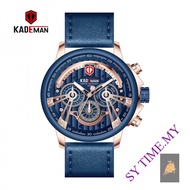 KADEMAN K689GS Cadman Trend Men's Large Dial Three Eyes and Six Needles Sportswatch Leather Watch