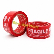 MERAH Fragile Red Duct Tape 90 Yards Do Not Throw Handle With Care Hoki 888 Tape