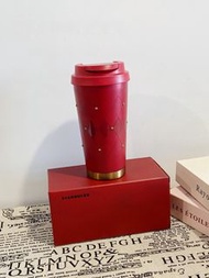 Starbucks星巴克保溫杯 暖意融融鑽面不鏽鋼杯 紅色500ml 戶外保溫瓶 水杯 水壺