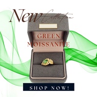 999 Gold Green Moissanite Ring