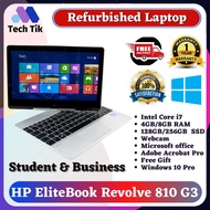 HP EliteBook Revolve 810 G3//Core i7//11.6INCH TOUCH SCREEN//100% Original Refurbished Laptop