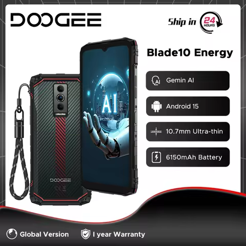 DOOGEE Blade10 Energy Rugged Phone 24GB 128GB 6150 mAh Battery 6.56'' HD+ Screen UNISOC T7250 Androi