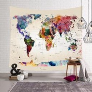世界地圖掛布裝飾背景布ins男生臥室床頭客廳墻布掛毯宿舍桌布【吉星家居】