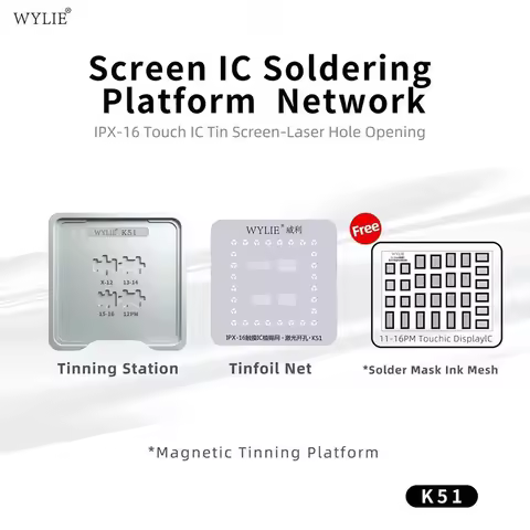 WYLIE WL-K51 Touch Screen IC BGA Reballing Stencil Platform For iPhone 11-16 Pro Max Display IC Chip
