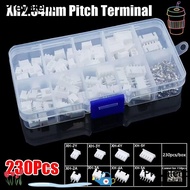 PREVALENT 230Pcs Pin Connector, XH2.54 Housing Kit 2.54mm Pitch Terminal, 4 Value Male And Female 2p