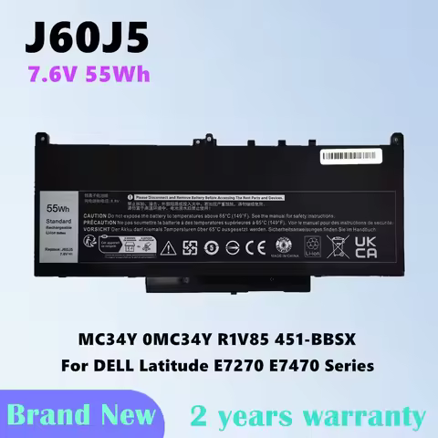 7.6V 55Wh J60J5 Battery For Dell Latitude E7270 E7470 Series MC34Y WYWJ2 451-BBSX 242WD 0MC34Y GG4FM