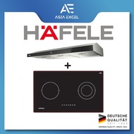 HAFELE HH-S90 90CM SLIMLINE HOOD WITH TOUCH CONTROL + HAFELE 536.08.897 75CM 2 ZONE HYBRID INDUCTION AND CERAMIC BUILT-I