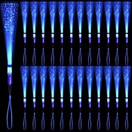 36 Pack Blue Glow Fiber Optic Wands Bulk Huge Light up Wand Glow Sticks 14.2 Inch with 3 Light Modes