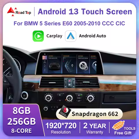 1920*720 Android 13 Radio Car Multimedia Player Display For BMW 5 Series E60 E61 2005-2010 CCC/CIC W