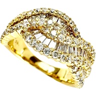 Size 12, 1.50ct Diamond Ring, K18 Gold, 7.6g, Women's [Used]