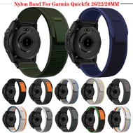 QuickFit 26mm 22mm 20mm Nylon Strap For Garmin Fenix 8 Pro 51mm AMOLED/MicroLED Fenix8 47mm 7 7X 7S 