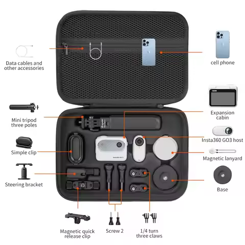 Carrying Case for Insta360 GO 3S/GO 3 Action Camera Storage Bag Travel Handbag Protective Box Camera