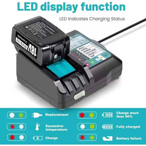 DC18RF Li-ion Super Fast Charger for Makita 14.4V-18V Lithium Battery BL1860B,BL1830,,BL1415,BL1440 